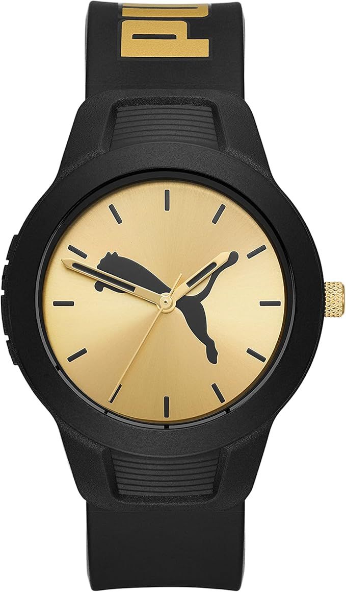 PUMA Women's Reset V2 Polycarbonate Quartz Watch with Polyurethane Strap, Black, 18 (Model: P1059... | Amazon (US)