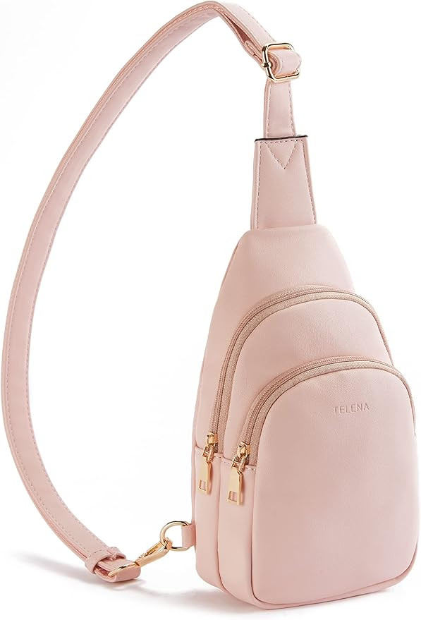 Telena Small Sling Bag for Women Leather Crossbody Fanny Packs Chest Bag for Women | Amazon (US)