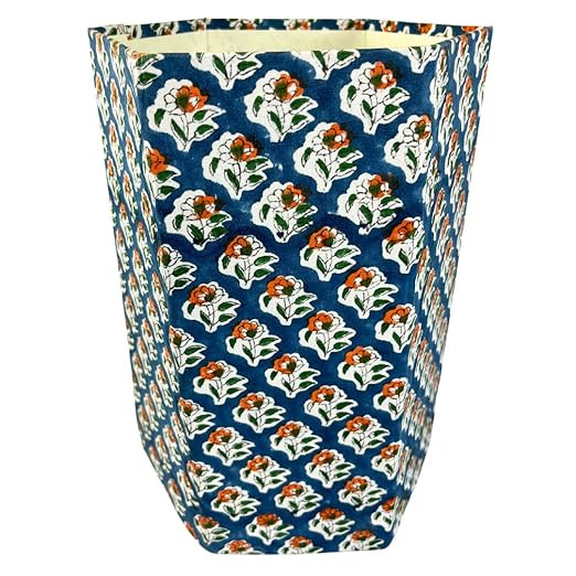 Fern Trail 3.3 Gallon Waste Basket | Small Decorative Block Printed Trash Can | Living Room, Bedr... | Amazon (US)