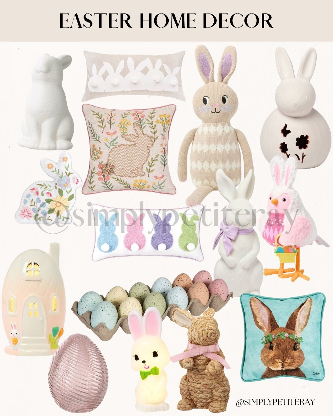 Get your home ready for the season with the cutest Easter decor! 🐰

From embroidered bunny pillows to speckled eggs and woven accents, these pieces bring a whimsical touch to any room. I love how these soft pastels and textures create such a warm and inviting spring atmosphere. 🌸✨

#EasterDecor #SpringHome #EasterInspo #HomeDecorFinds #SpringVibes #BunnyDecor #InteriorStyling #LTKHome

#LTKSeasonal #LTKHome