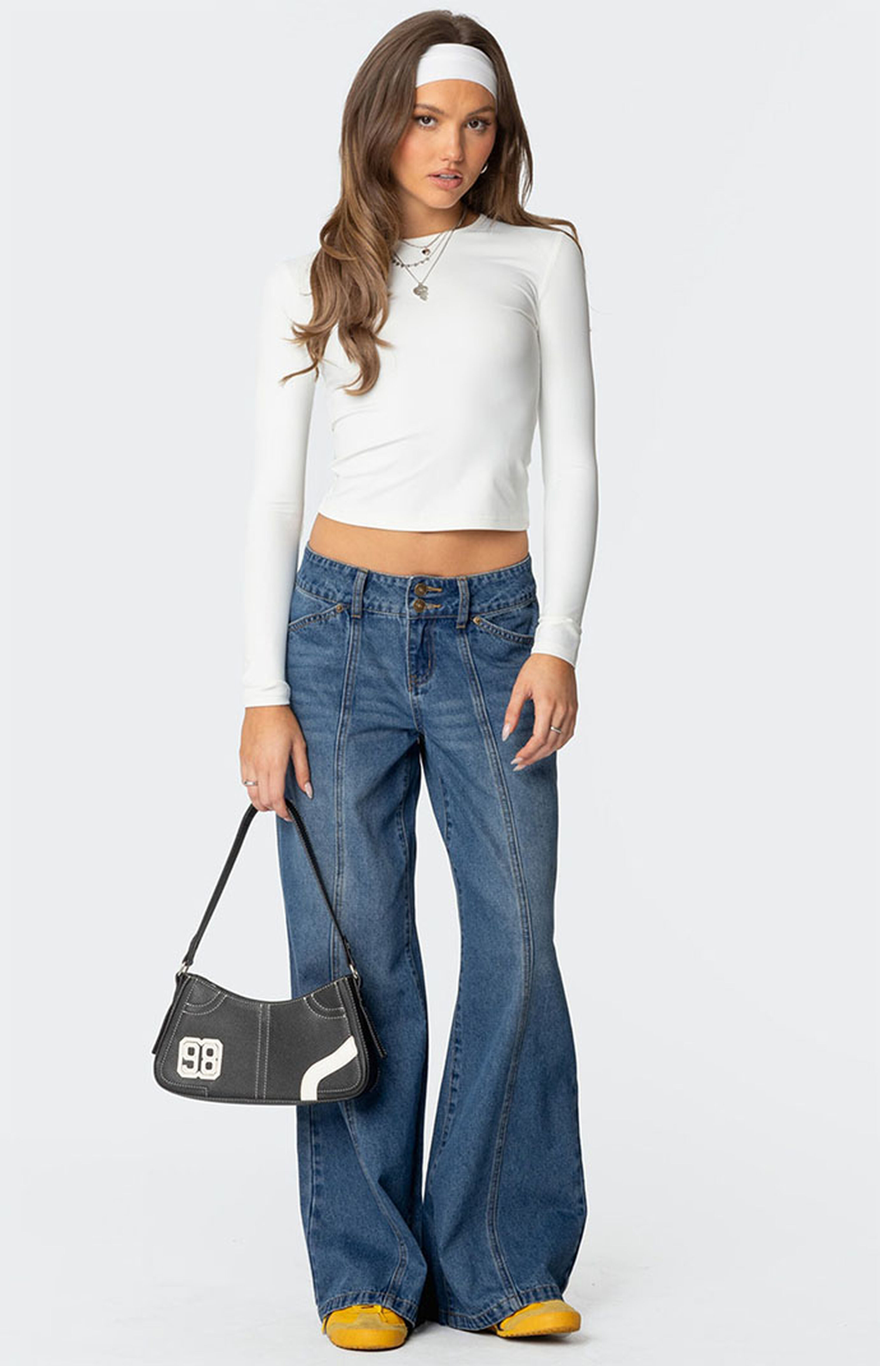 Edikted Charlie Panel Stitch Low Rise Jeans | PacSun
