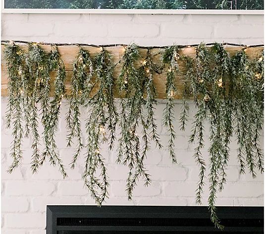 62" Illuminated Waterfall Pine Garland by Lauren McBride | QVC