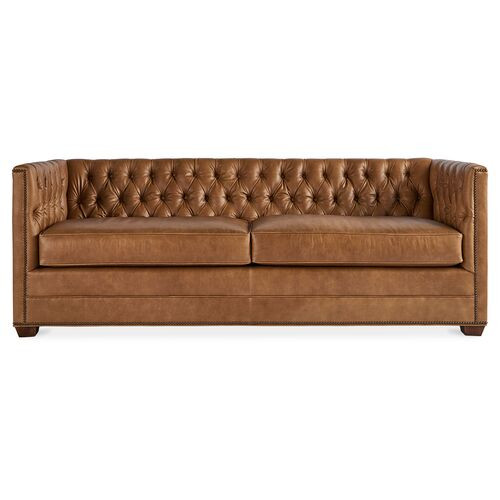 Ames Sofa, Café Crypton Leather | One Kings Lane