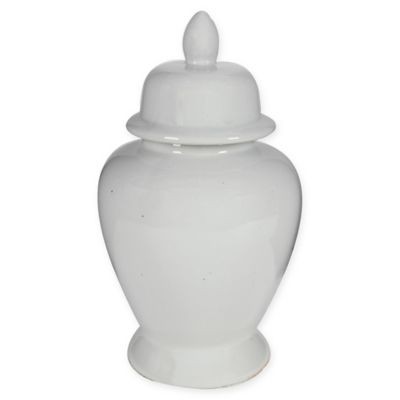 A&B Home Seaford Medium Ceramic Ginger Jar in White | Bed Bath & Beyond