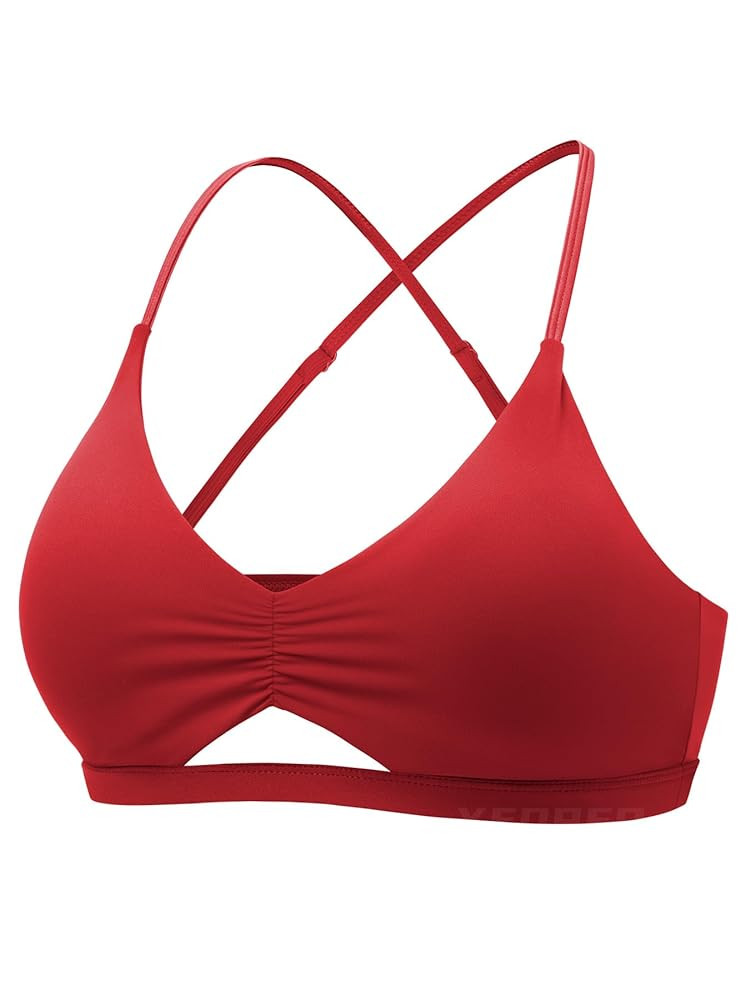 YEOREO Women's Sports Bras Chilene Strappy Criss Cross Open Back Low Impact Removable Cups Gym Yo... | Amazon (US)
