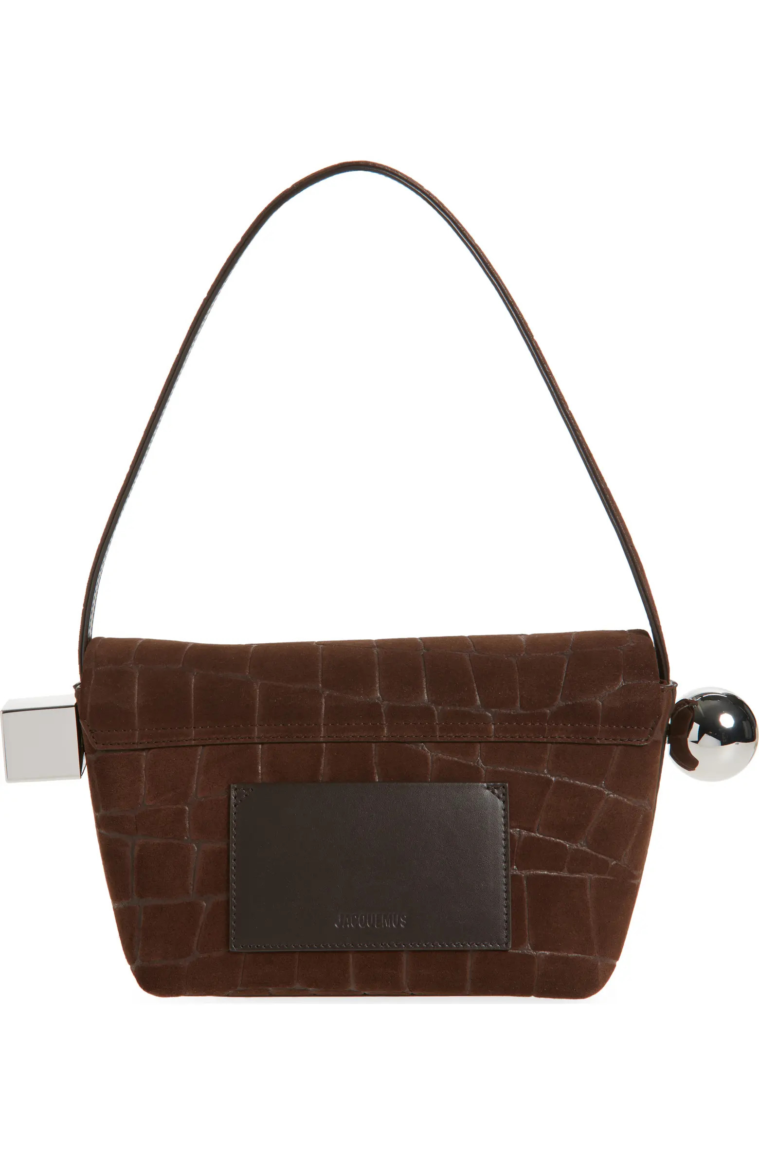 Le Rond Carré Croc Embossed Leather Shoulder Bag | Nordstrom