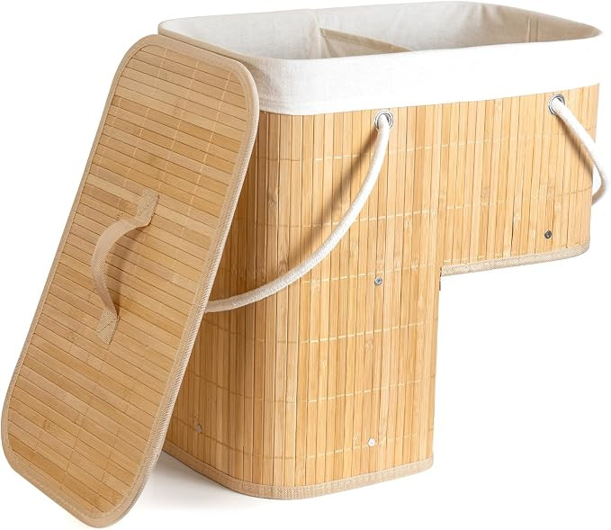 Stair Basket with Lid & Handle – Staircase Storage Basket for Wooden & Carpeted Stairs, Foldabl... | Amazon (US)