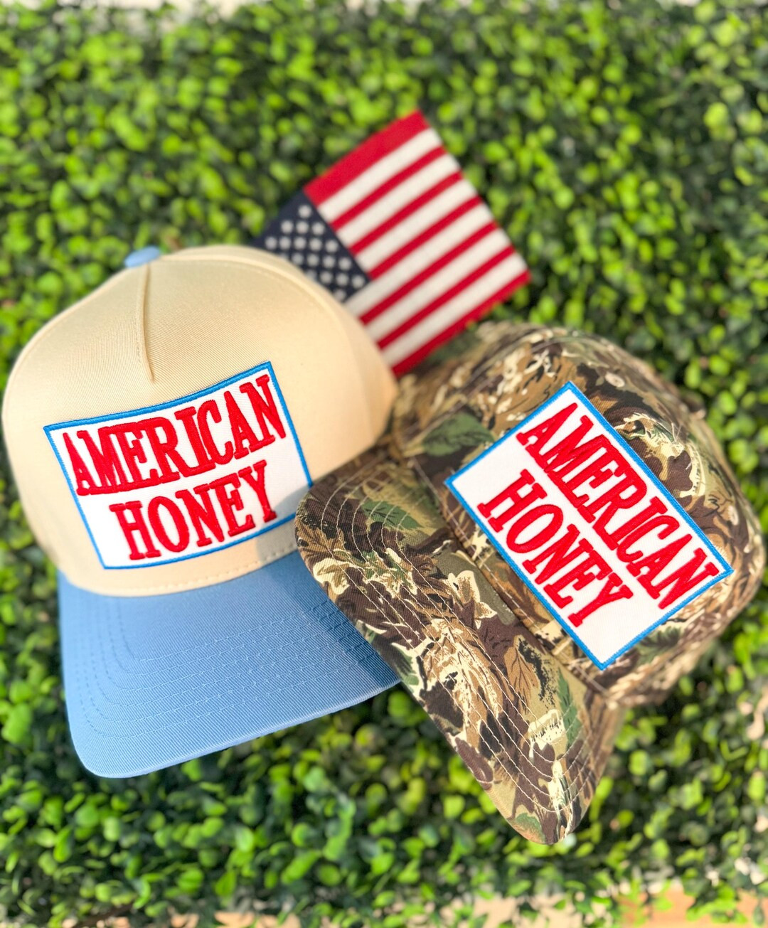 American Honey Camo Patch Hat - Embroidered Canvas Hat - Etsy | Etsy (US)