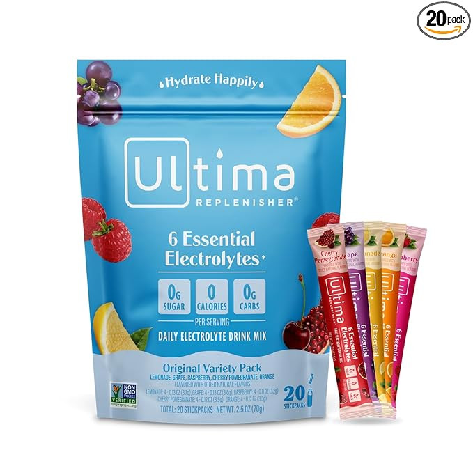 Ultima Replenisher Daily Electrolyte Drink Mix – Original Variety, 20 Stickpacks – Hydration ... | Amazon (US)
