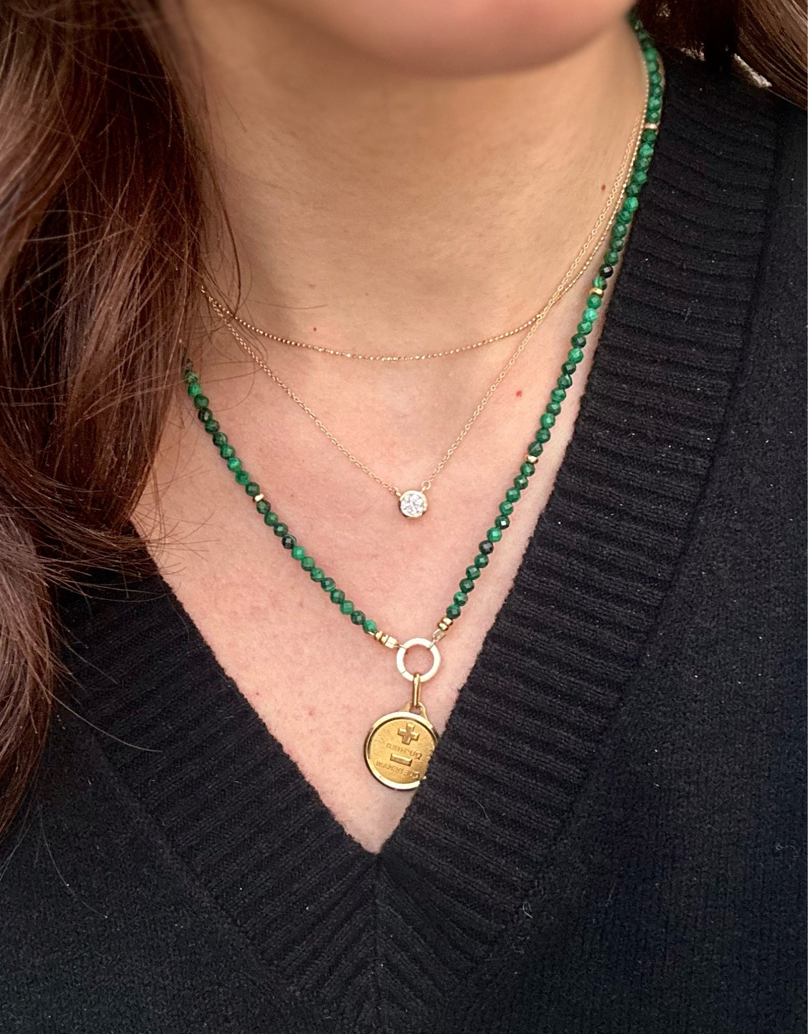 Diamond bezel set necklace