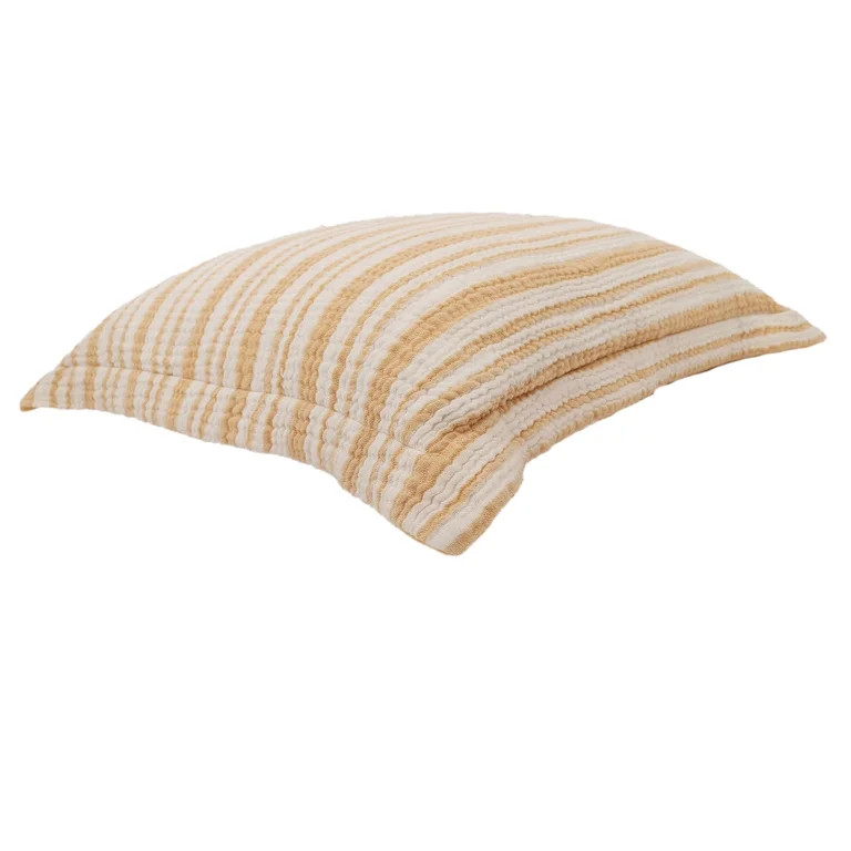 Better Homes & Gardens 20" x 20" Yellow Gauze Stripe Throw Pillow | Walmart (US)