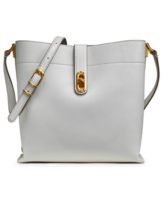 Donna Karan Bridgehampton Leather Turnlock Triple Compartment Crossbody | Macy's
