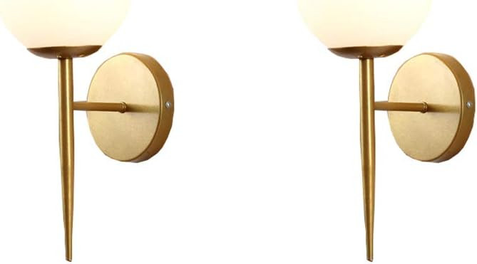 BOKT Mid Centry Bedroom Sconces Modern Wall Lighting Golden Wall Sconce Lighting Fixtures Set of ... | Amazon (US)