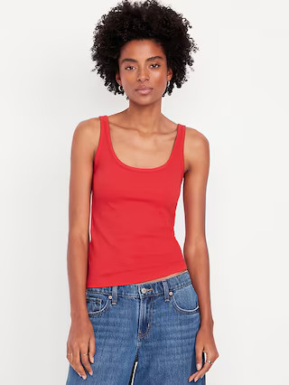 First-Layer Ribbed Scoop-Neck Tank Top | Old Navy (US)