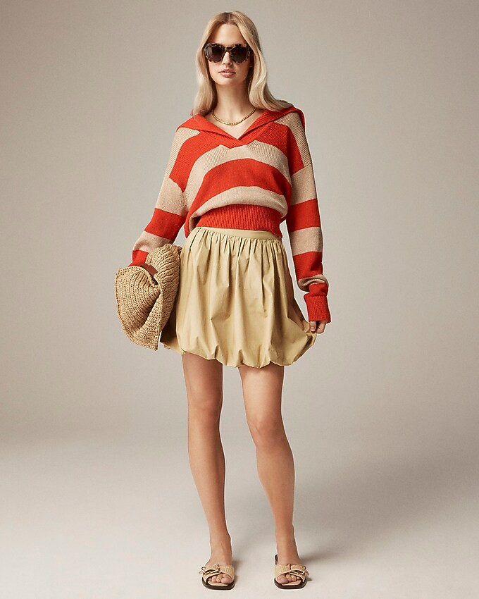 Mini bubble-hem skirt in cotton poplin | J. Crew US