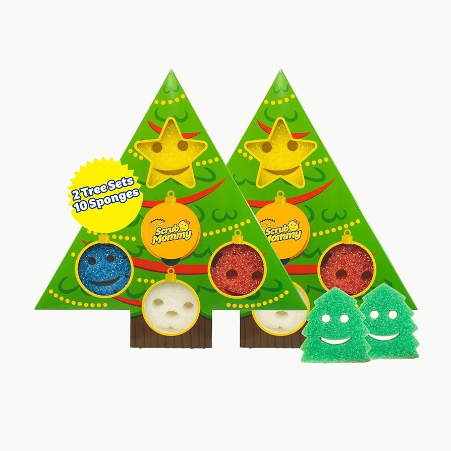 Scrub Daddy Scrub Mommy Holiday Christmas Tree Gift Box Set, Non-Scratch Christmas Cleaning Spong... | Amazon (US)