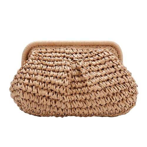 Gets Straw Clutch Purse for Women Cloud Dumpling Pouch Straw Crossbody Shoulder Handbag Summer Be... | Amazon (US)