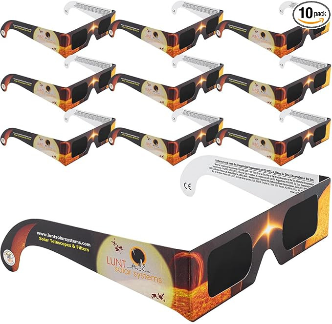 10 Pack Premium, Solar Eclipse Glasses Approved 2024, ISO and CE Certified Optical Quality Safe S... | Amazon (US)