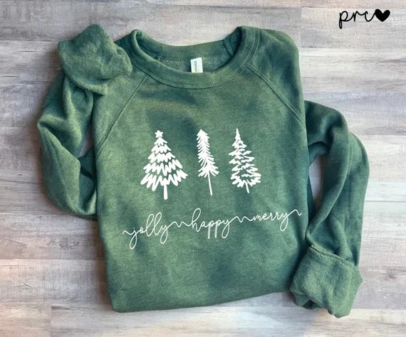 Christmas Sweatshirt Simple Christmas Tree Shirt Merry | Etsy | Etsy (US)