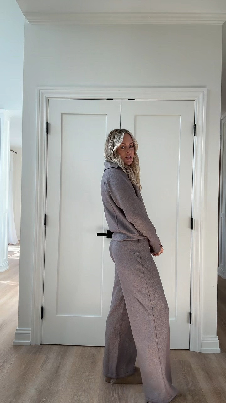 Love this shimmer set! Available in 2 other colors - gold and black. ✨✨✨
 Code: LILLIEXSPANX 

I’m in small, regular. 

Matching set. Gifts for her. Travel style. Lounge sets. Shimmer. Casual. 

#LTKFindsUnder100 #LTKStyleTip #LTKSaleAlert