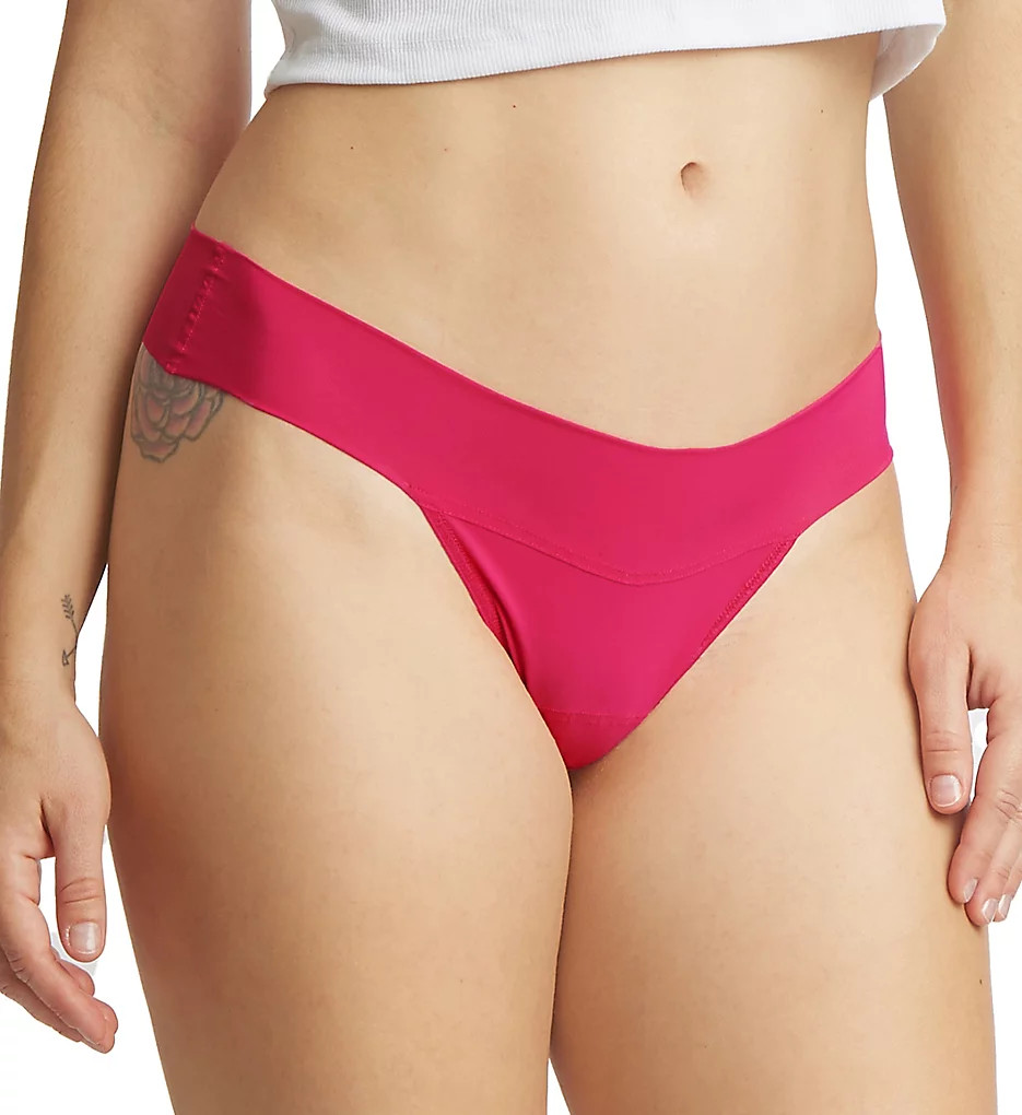 Hanky Panky Women's Breathe Natural Rise Thong Panty in Pink | Size Small | HerRoom.com | HerRoom