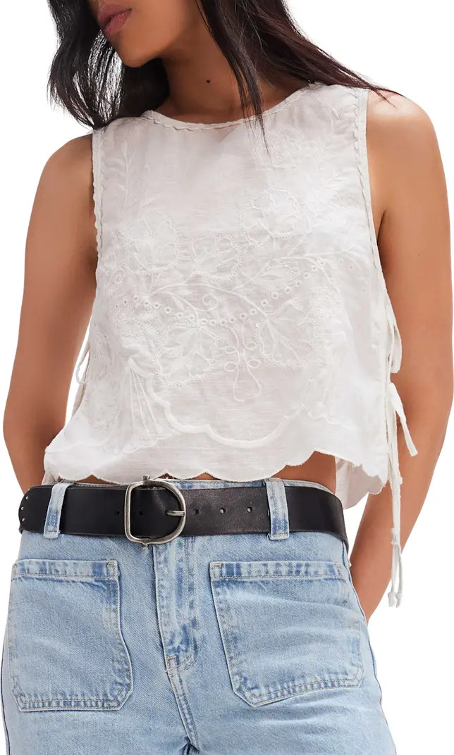 Faded Gardens Embroidered Cotton Tank | Nordstrom