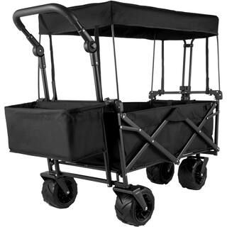 VEVOR 3 cu.ft. Collapsible Folding Outdoor Wagon Cart 600D Oxford Polyester Foldable Steel Campin... | The Home Depot
