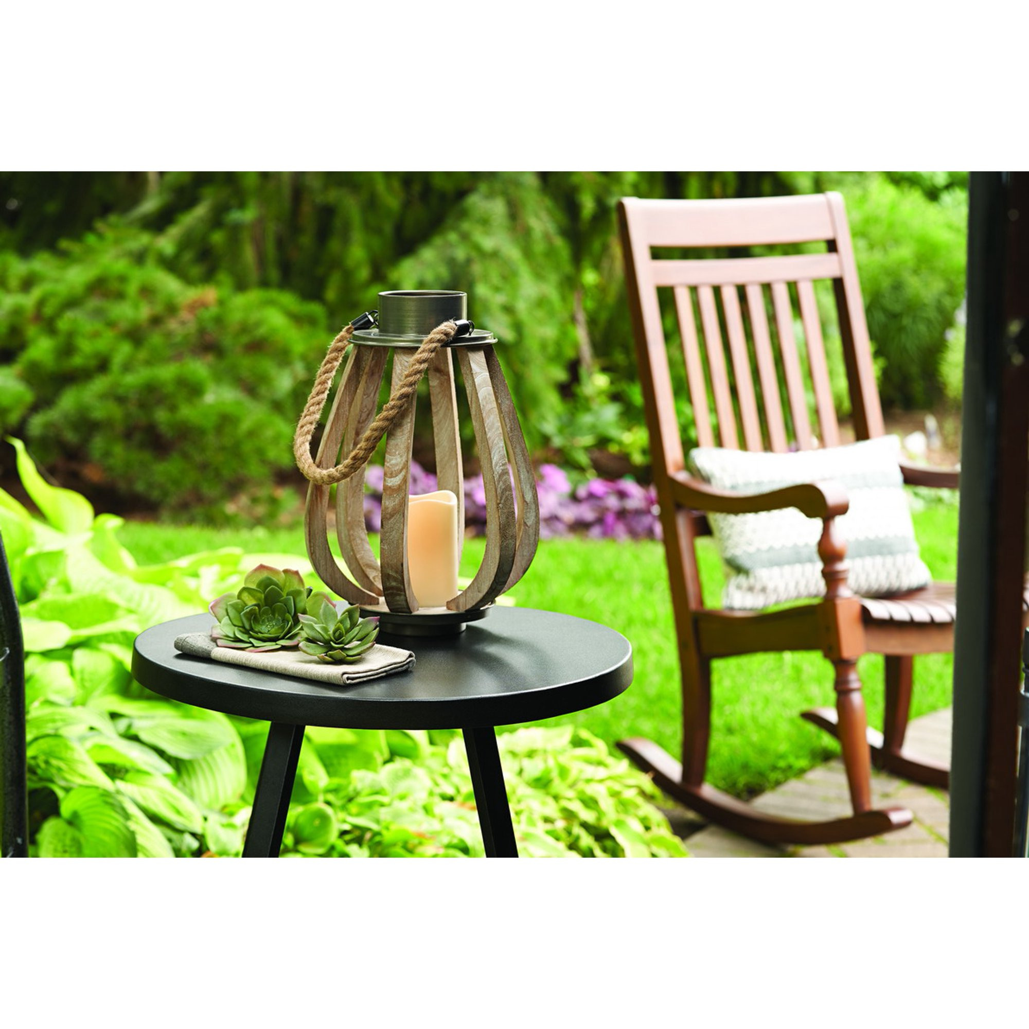 Better Homes & Gardens Large Battery Operated Classic LED Wood Lantern, Natural Finish | Walmart (US)