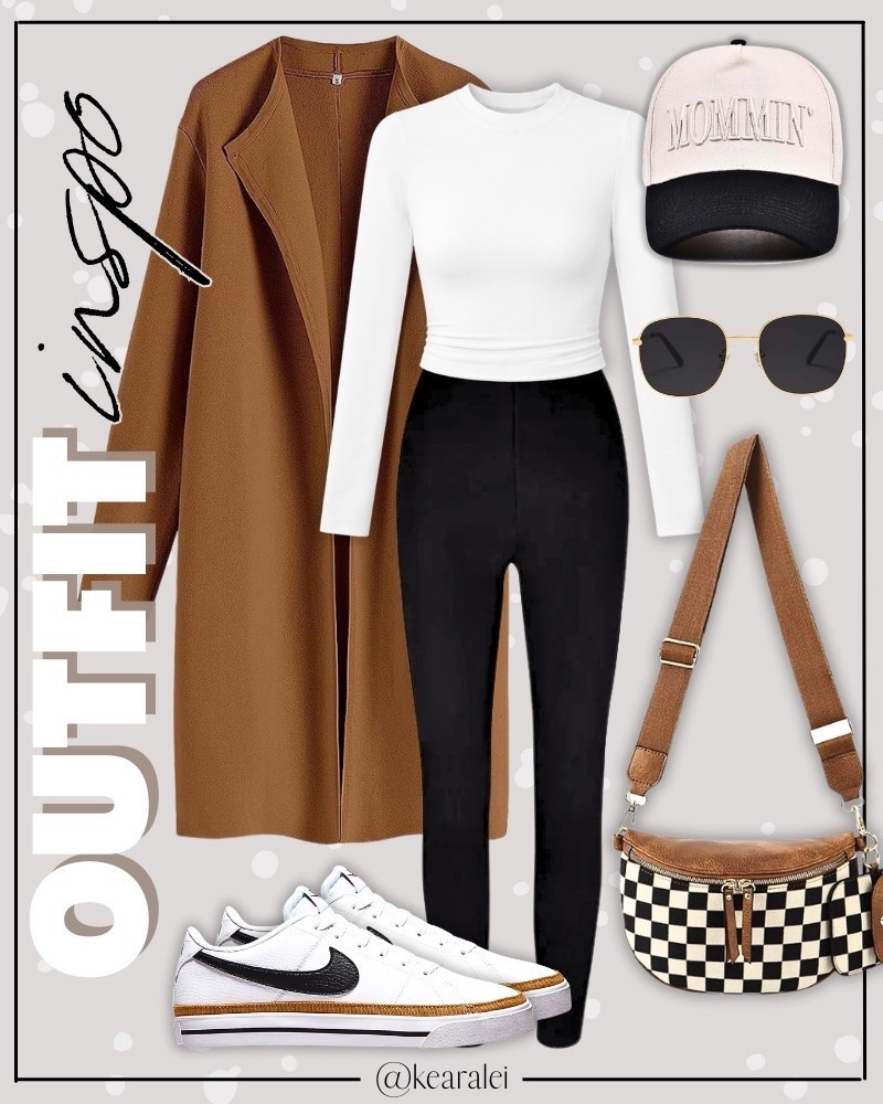 Fall outfits winter outfit idea black leggings with white long sleeve shirt layering top bodysuit and tan rust camel brown open front long cardigan coatigan and women’s Nike court legacy sneakers white tan black sneakers tan baseball hat mommin color block hat trucker hat cap checkered cross body bum bag carryall tote purse gold jewelry Amazon spring outfits affordable cool mom outfit street style || #coatigan #outfits #outfit #midsize #cardigan #nike #amazon #ootd
.
.
.
baby shower dress, Maternity Dresses, Maternity, over the bump, motherhood maternity, pinkblush, mama shirt sweatshirt pullover, hospital bag, nursery, maternity photos, baby moon, pregnancy, pregnant, maternity leggings, maternity tops, diaper bag, mama necklace, baby boy, baby girl outfits, newborn, mom, 

Amazon fashion, teacher outfits, business casual, casual outfits, neutrals, street style, Midi skirt, Maxi Dress, Swimsuit, Bikini, Travel, skinny Jeans, Puffer Jackets, Concert Outfits, Cocktail Dresses, Sweater dress, Sweaters, cardigans Fleece Pullovers, hoodies, button-downs, Oversized Sweatshirts, Jeans, High Waisted Leggings, dresses, joggers, fall Fashion, winter fashion, leather jacket, Sherpa jackets, Deals, shacket, Plaid Shirt Jackets, apple watch bands, lounge set, Date Night Outfits, Vacation outfits, Mom jeans, shorts, sunglasses, Disney outfits, Romper, jumpsuit, Airport outfits, biker shorts, Weekender bag, plus size fashion, Stanley cup tumbler, Target, Abercrombie and fitch, Amazon, Shein, Nordstrom, H&M, forever 21, forever21, Walmart, asos, Nordstrom rack, Nike, adidas, Vans, Quay, Tarte, Sephora, lululemon, free people, j crew jcrew factory, old navy

#LTKootd #LTKSeasonal #LTKSaleAlert