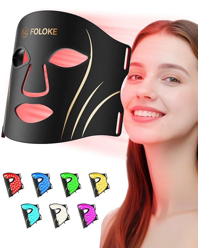 FOLOKE LED Light Therapy Mask Skin Care Mask, LED Red 630±5nm & NIR 830nm Wavelength for Home Us... | Amazon (US)