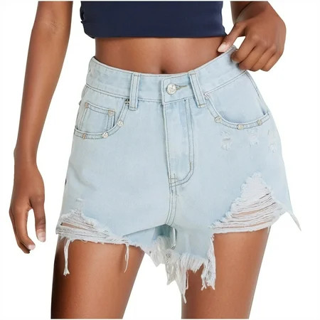 Yuyuzo Womens Ripped Denim Shorts Summer Low Waisted Jeans Short Loose Distressed Summer Shorts w... | Walmart (CA)