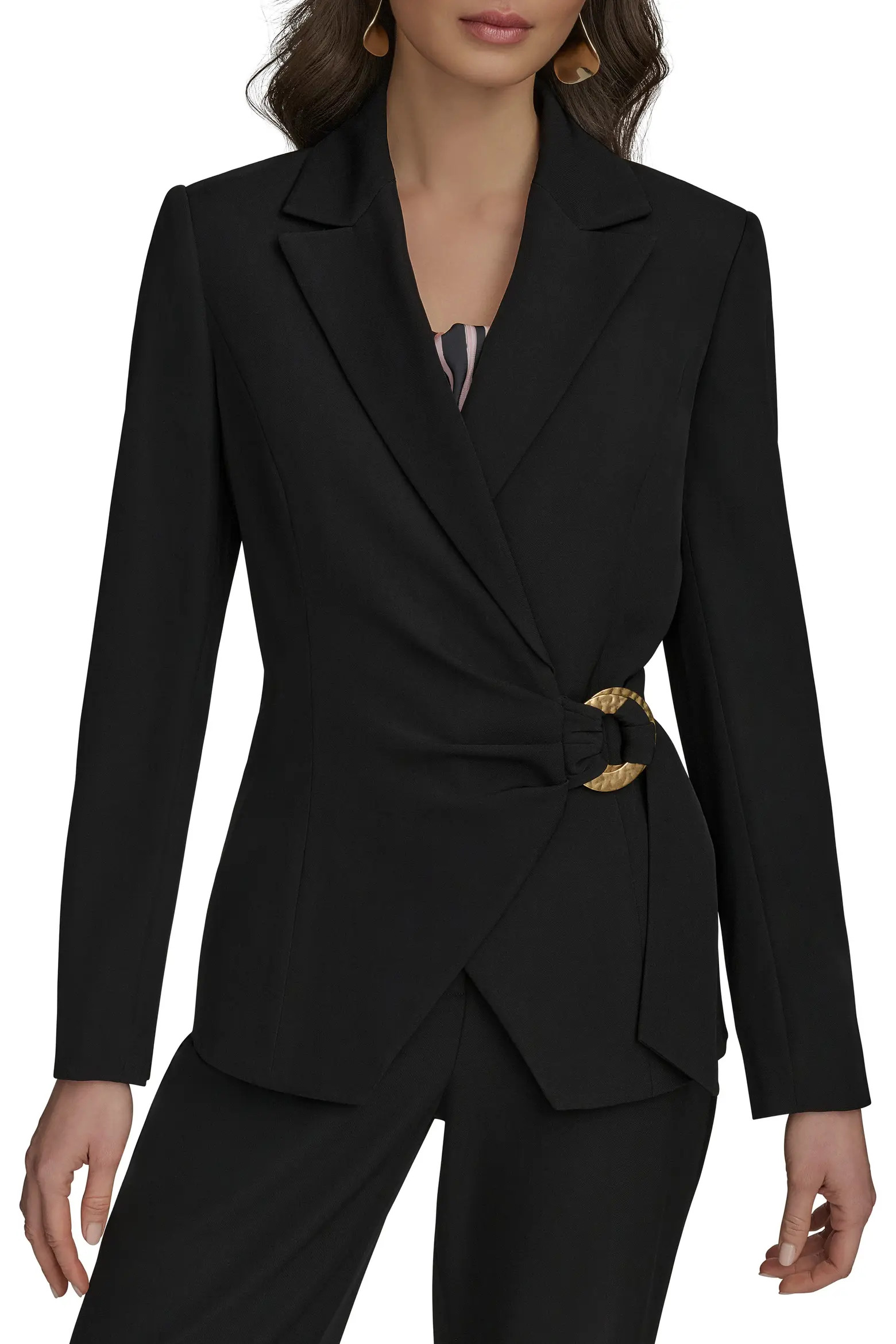 Donna Karan New York Hardware Side Tie Blazer (Women) | Nordstrom | Nordstrom