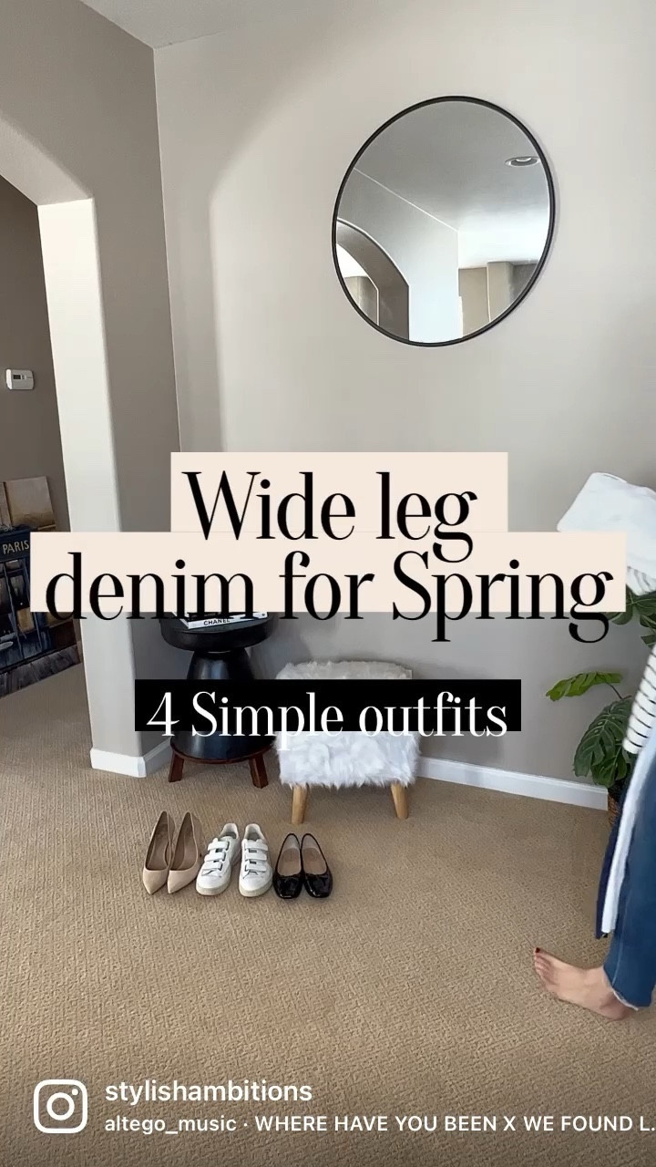 Wide leg jeans 
Jeans
White jeans
Spring denim
Statement top
Statement sleeve top
Simple outfits 
Simple chic