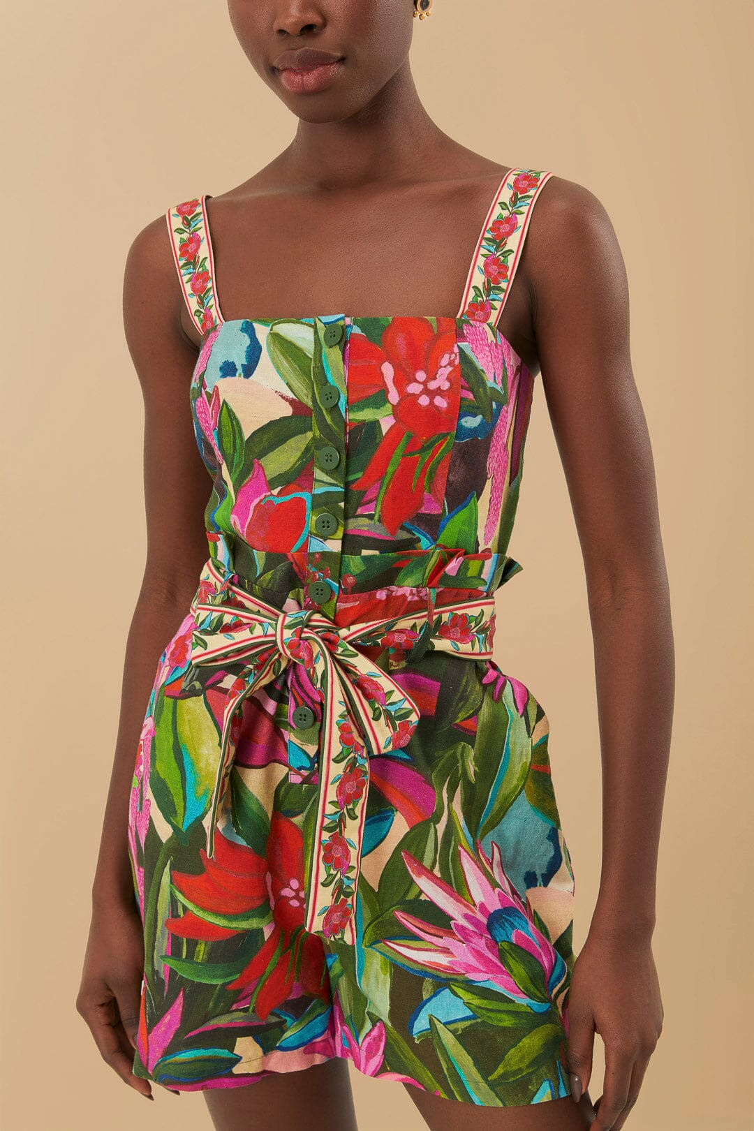 Multicolor Jardin De Reve Romper | FarmRio (US)