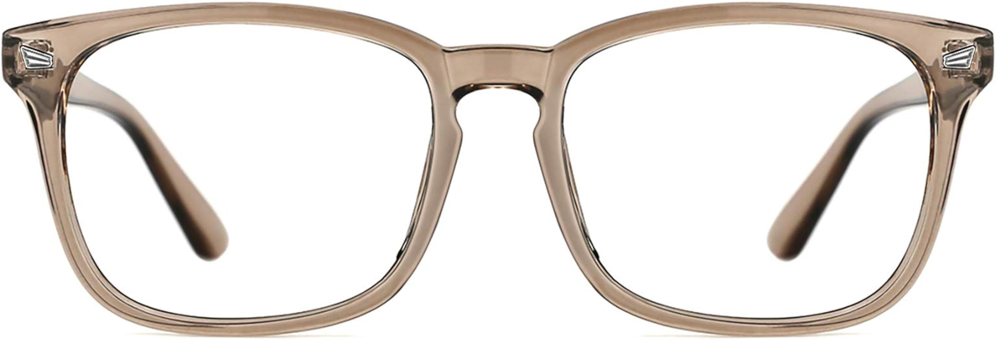 TIJN Unisex Stylish Square Non-Prescription Eyeglasses Glasses Clear Lens Women Men Eyewear | Amazon (US)