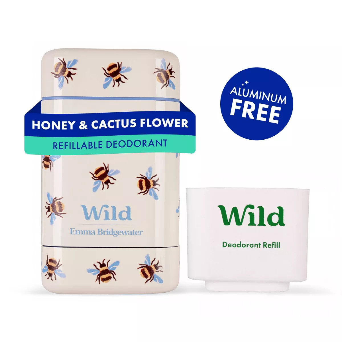 Wild Cosmetics - Refillable Bee Case with Honey & Cactus Flower - Aluminum Free Deodorant - Start... | Target