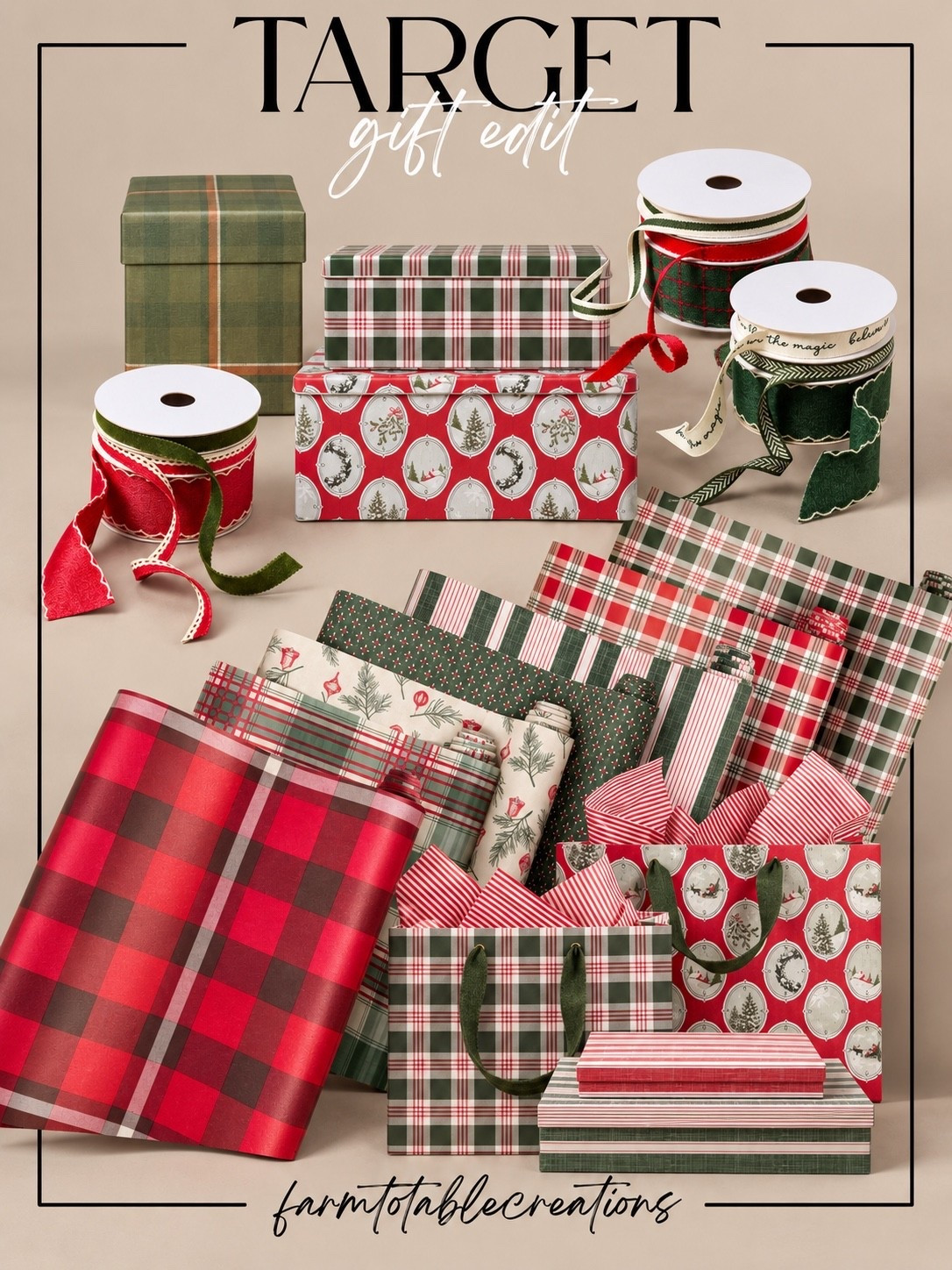 Target Christmas Gift Wrap Finds 🎁🎄

These Target holiday wrapping finds are giving classic Christmas in the best way! The mix of traditional red and green plaid, vintage-inspired holiday prints, striped tissue paper, coordinating gift bags, festive boxes, and velvet ribbon makes every gift feel extra special before it’s even opened.

I love how easy it is to mix and match these patterns for a beautifully coordinated look under the tree. Add a few different ribbons and gift boxes, and you can create that collected, elevated Christmas wrapping style without everything looking too matchy-matchy.

Follow @farmtotablecreations on Instagram for more cozy home finds and trending decor.

#LTKGiftGuide #TargetFinds #TargetStyle #TargetChristmas #ChristmasGiftWrap #HolidayGiftWrap #ChristmasWrapping #GiftWrappingIdeas #HolidayPackaging #ChristmasGifts #GiftBags #WrappingPaper #ChristmasRibbon #HolidayFinds #ChristmasInspo

#LTKHome #LTKSeasonal