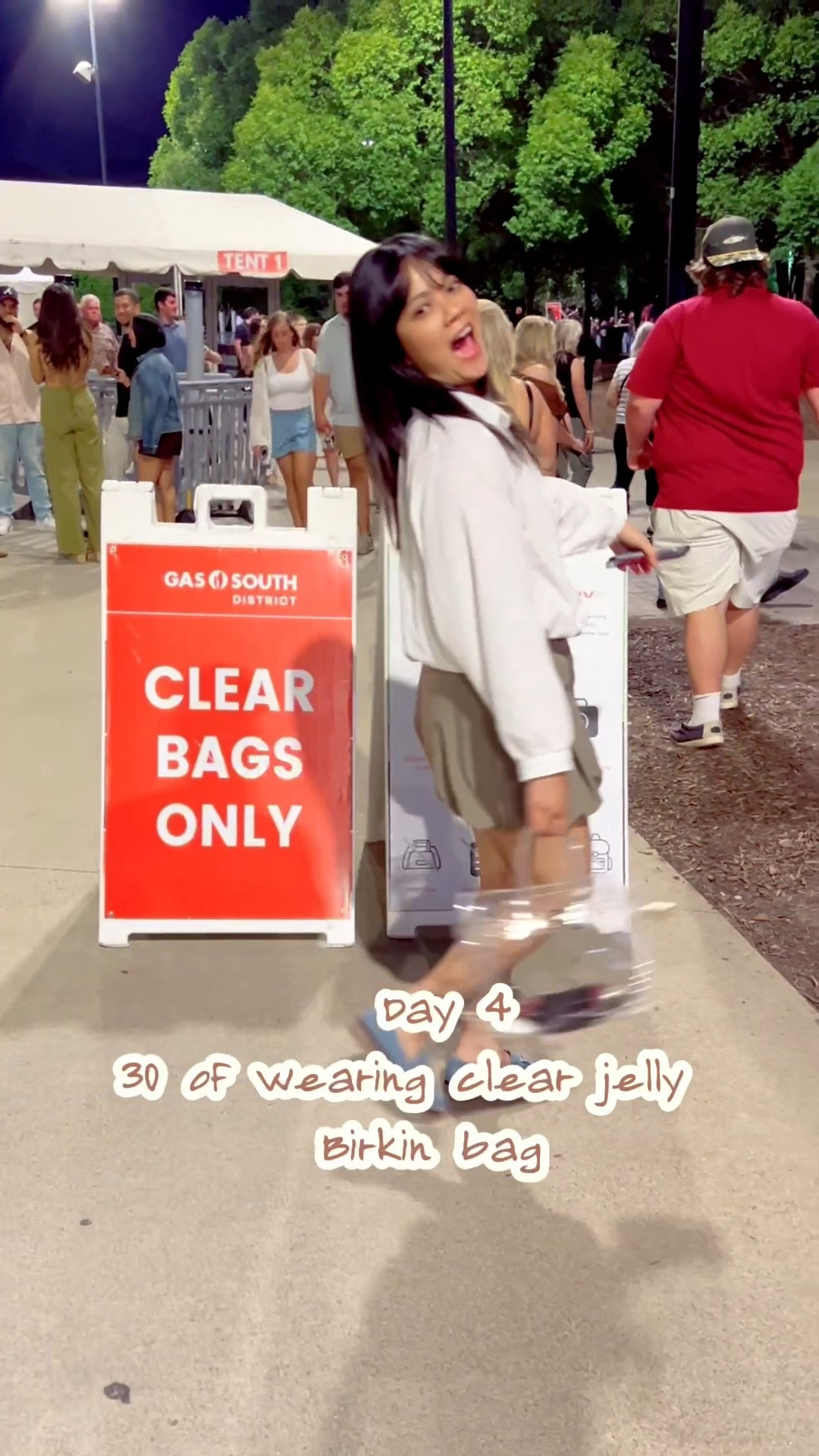 Day 4 of 30 days of styling my clear jelly Birkin for every day and every occasion.

This venue is exactly why I bought this bag in the first place. It’s the perfect accessory for events that require a clear bag while still looking chic and stylish.

I originally purchased this bag from TikTok Shop. Unfortunately, I’m not part of the TikTok Affiliate Program yet, so I can’t link the exact one here. But don’t worry—I’ll do my best to find and link similar options for you!