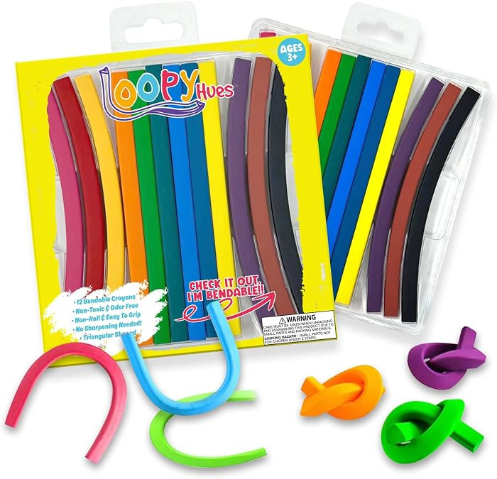 Bendable Crayons For Kids, Arts & Crafts, School Supplies, 3D Letter & Number Crayons, No Sharpening Needed, Assorted Colors (12 Pack - Triangles) | Amazon (US)