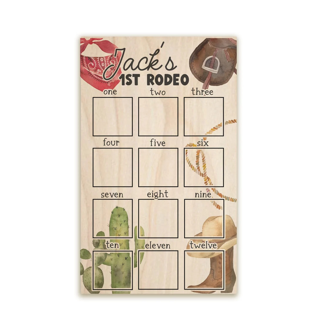 1st Rodeo One Year of Baby, Cowboy First Year Board, 1st Birthday Picture Board, First Birthday D... | Etsy (US)