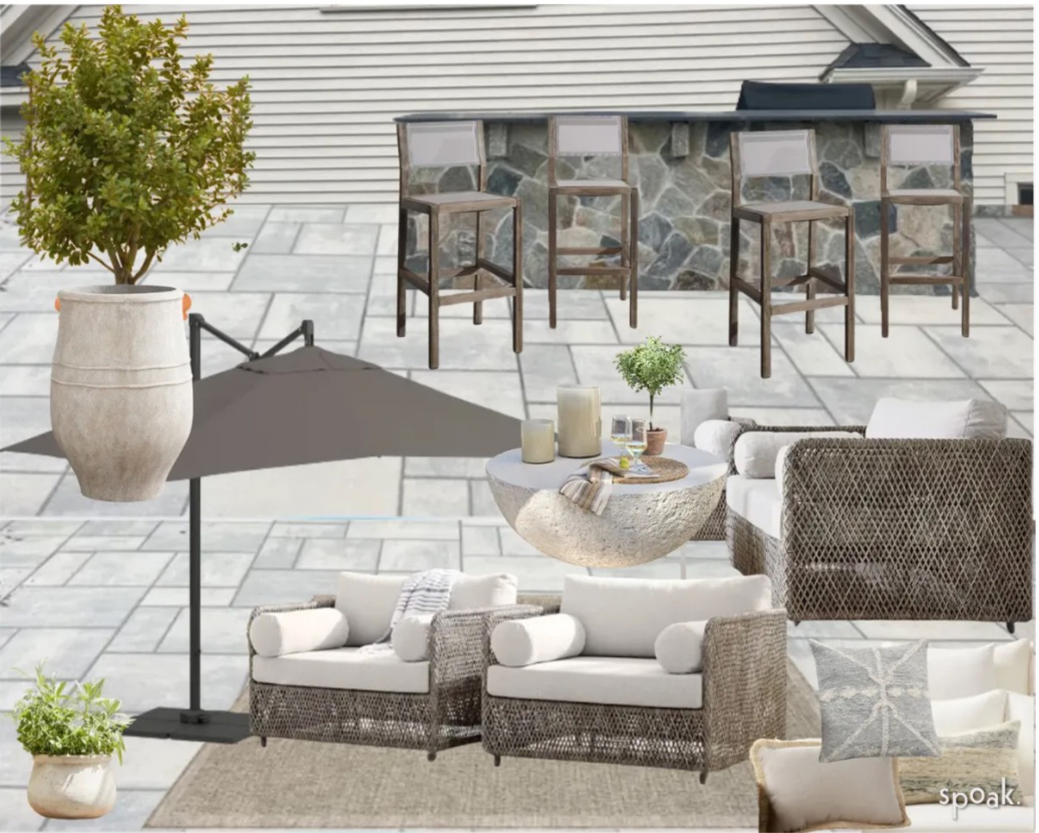 Outdoor patio makeover! Warm, inviting, organic, elegant outdoor seating and bar area!

#LTKStyleTip #LTKHome #LTKParties