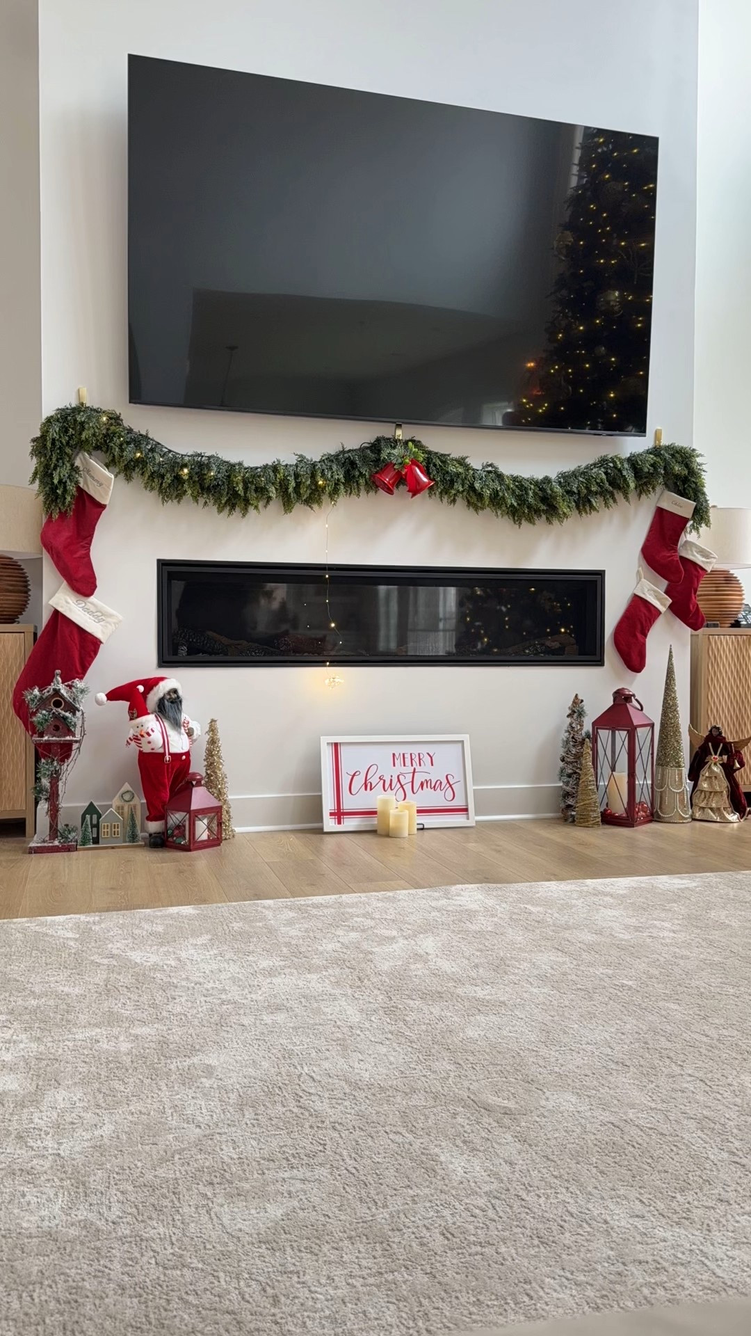 I’m so happy I decided to add string lights to my faux garland. It’s so pretty there are like eight different settings for the garland and it uses three AA batteries, and there’s also a timer. Amazon find, Christmas decor, home decor garland, faux garland, string lights, twinkle lights.  

#LTKFindsUnder50 #LTKHoliday #LTKHome