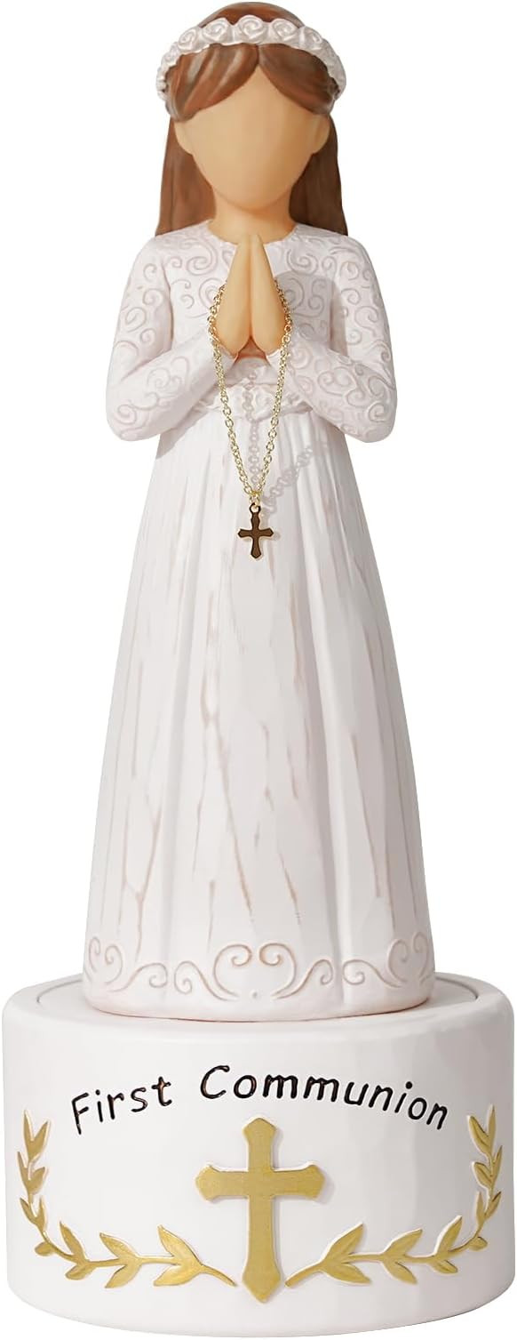 First Communion Gift for Girls—8.3'' First Holy Communion Girl Figurine with Keepsake Box, Thou... | Amazon (US)