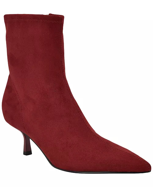 GUESS Women's Yanka Pointed Toe Kitten Heel Dress Booties - Macy's | Macy's
