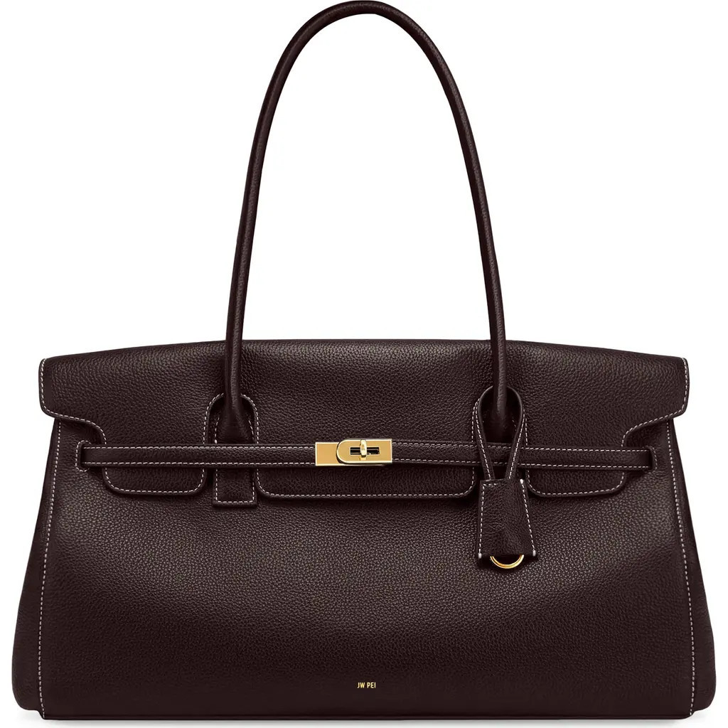 JW PEI Large Yara Faux Leather Shoulder Bag in Dark Brown at Nordstrom | Nordstrom