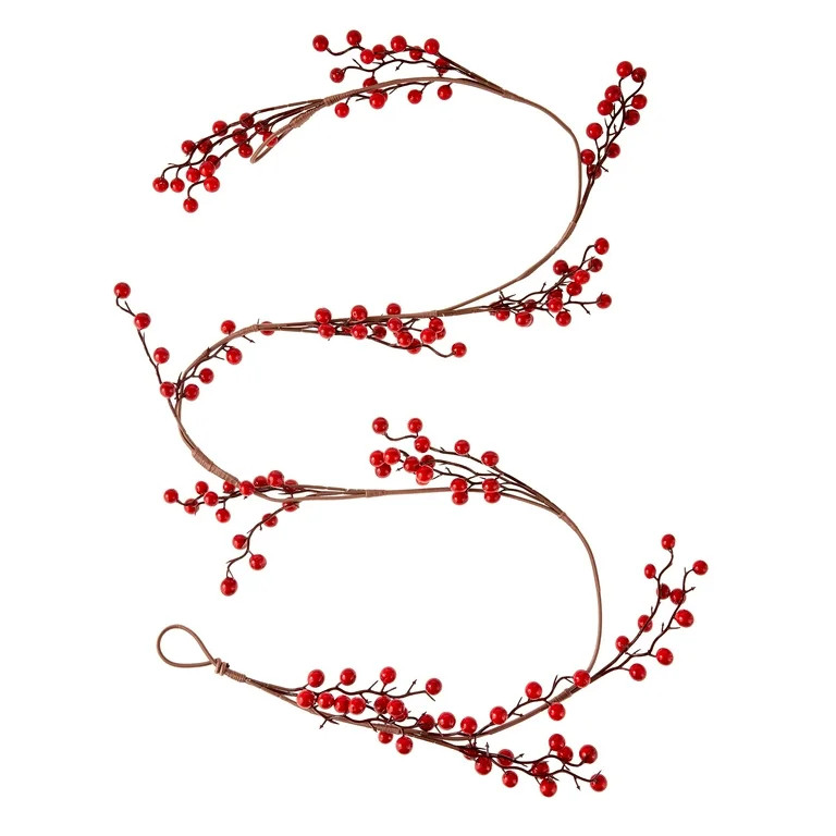 Red Berries Garland, 6 ft, by Holiday Time | Walmart (US)