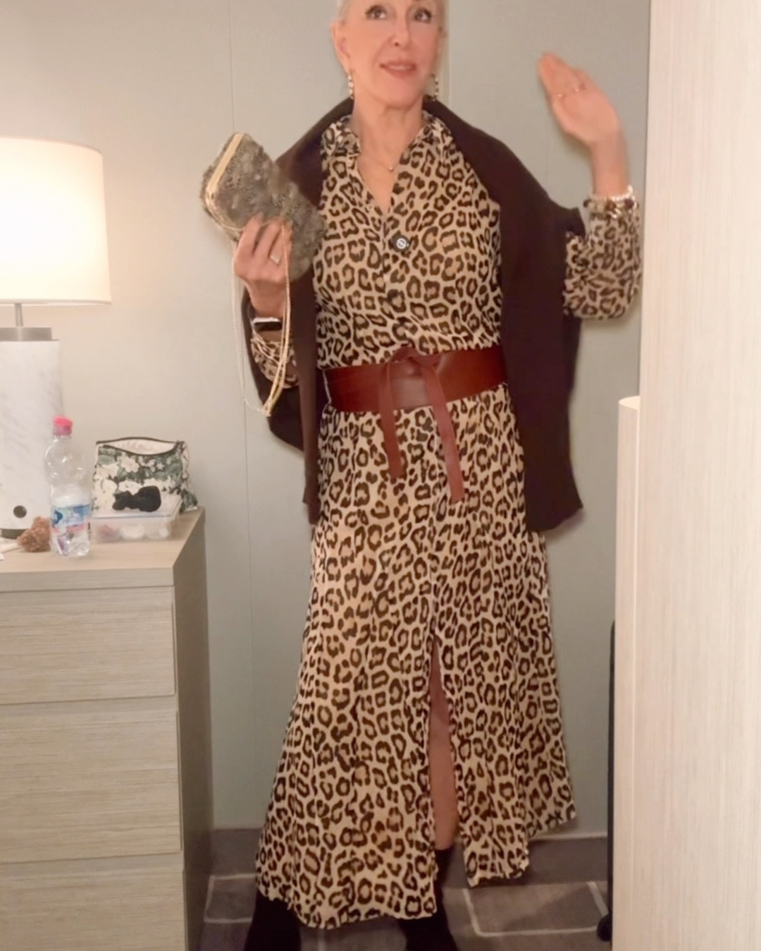 Chetah print godet dress leopard shirt dress 
Duster leopard button down shirt dress 
I wear a size 0 in Chico’s unique sizing
Brown booties, burgundy obi belt . Brown  
Crop cardigan. 
Mid life women

#LTKSaleAlert #LTKFindsUnder100 #LTKOver40