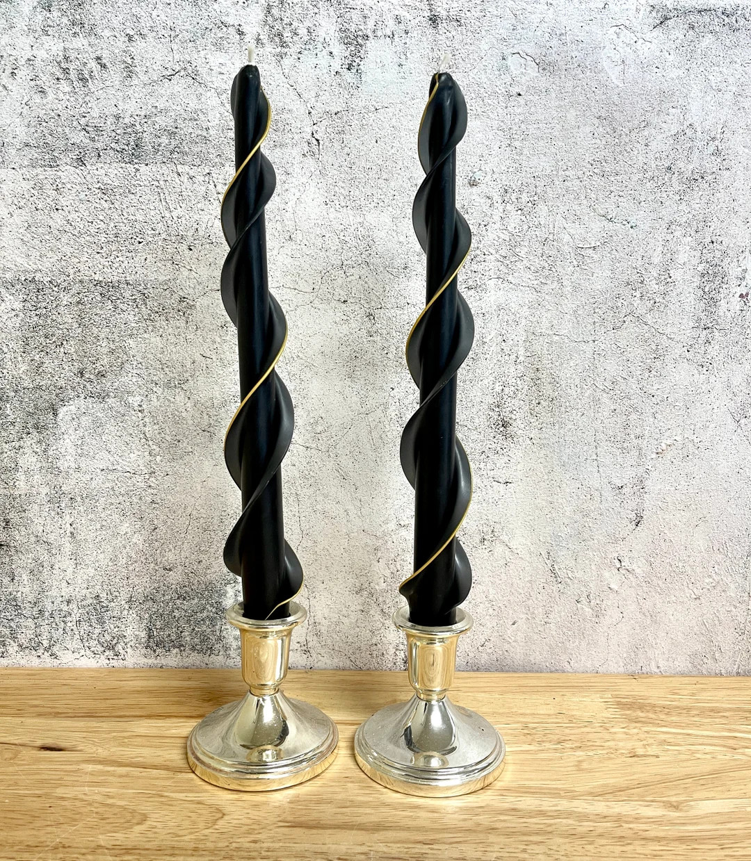 Handmade Black on Black Double Flair Taper 100% Beeswax 12". Set of Two - Etsy | Etsy (US)