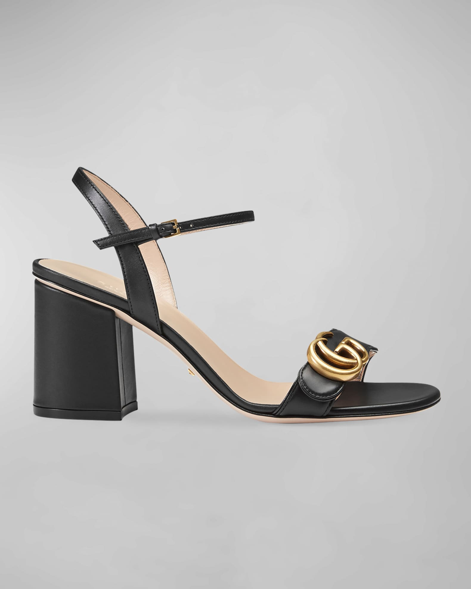 Marmont Leather GG Block-Heel Sandals | Neiman Marcus
