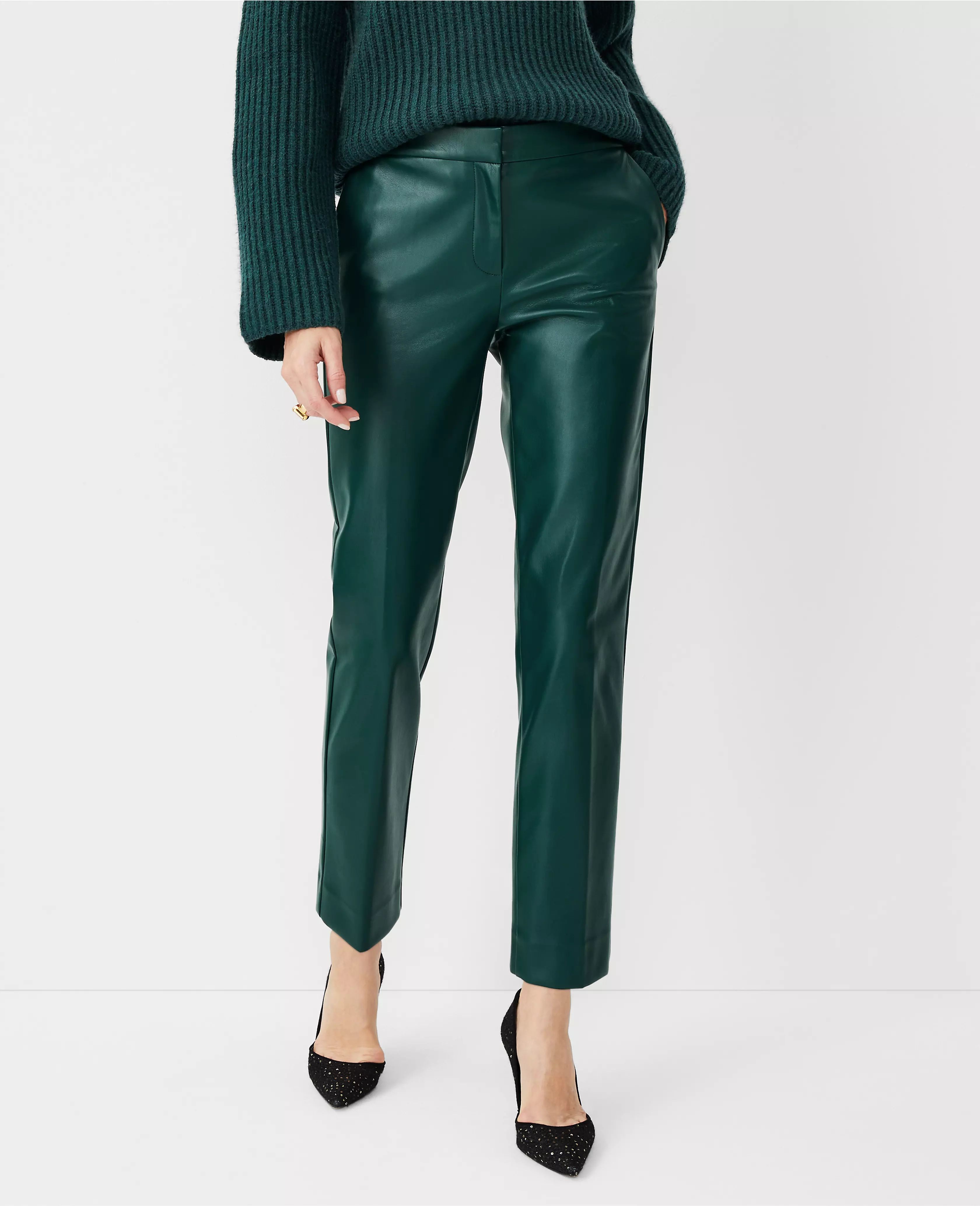 The Eva Ankle Pant in Faux Leather | Ann Taylor (US)